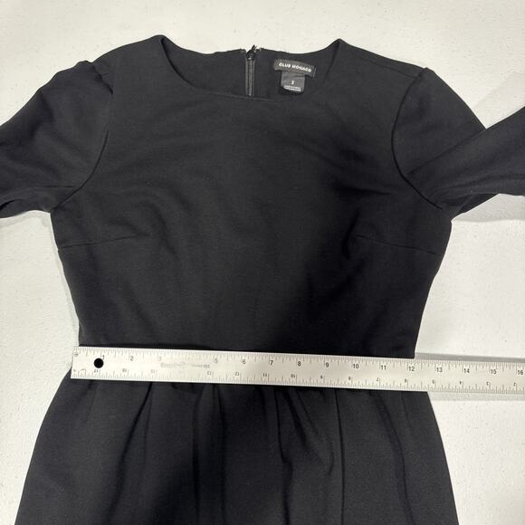CLUB MONACO Black Bell Sleeve Loalla Ponte Dress Size 2 Classic Office Work - Picture 8 of 14